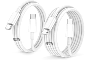 BSTOEM Cavo USB C to USB C,[2Pezzi-1M+2M] 60W Cavo USB Type C Ricarica Rapida Per IPhone 17/Air/Pro/Pro Max/16/15/Pro/Pro Max/Plus/Per Samsung Galaxy S25 S24 S23 S22,Per iPad Pro/Air/Mini/Per MacBook Air/Pro