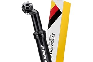 ZEEKPOWA Tige de Selle à Ressort en Aluminium de 350 mm de Long - Tige de Selle de vélo à Ressort pour vélo électrique, VTT, Descente, Trekking