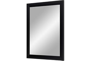 Duisburger-Rahmen24 Flex 35 - Specchio da Parete 70x110 cm con Cornice (Nero Opaco), Specchio su Misura con Striscia di Legno MDF da 35 mm di Larghezza e Parete Posteriore Robusta con Ganci