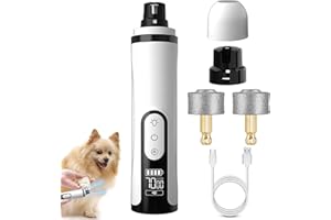 MAIKAIBUZI Heusom Silent Groom Pro Nail Grinder Cordless,2025 Upgraded Heusom Nail Trimmer for Dogs and Cats with LED Light & 3 Speeds,2000mAh USB Rechargeable Dog Nail Trimmer for Thick Nails (1pc+2 Heads)