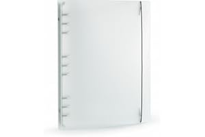 OVISEEN B5 9-Ring Binder Cover with Snap Button Closure, Transparent Plastic Refillable Organizer Loose Leaf Folders Notebook Shell Protector for Enhanced Document Organization (278x220mm)