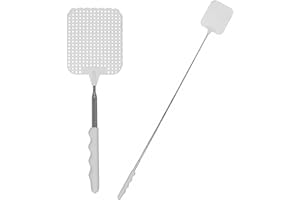 HIBUY Fliegenklatsche Direct-Hit-72 - ausziehbare & extra Lange Teleskop-Fliegenklatsche - Farbe Weiß