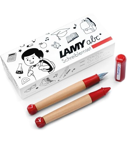 Lamy Abc Füllhalter 009 (Feder F) Blau Aus Ahornholz & Kunststoff + T10 Tintenpatronen 2er Set Blau – Schreiblern-Set Für Kinder