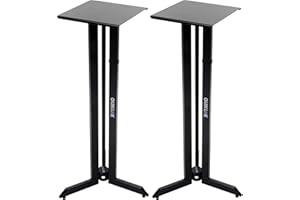 QUIK-LOK QUIK LOK - BS/542 PAIRE DE SUPPORTS POUR MONITEURS, paire de supports pour moniteurs de studio, hauteur 106 cm, couleur noire