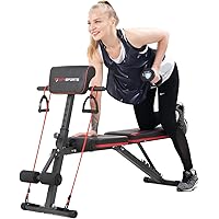 CITYSPORTS Panca Pesi Pieghevole Multifunzione, Panca Pesi Inclinabile/Declinata con 7 Posizioni Regolabili e 2 Cinghie da Al
