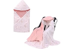 LAT LEE AND TOWN LAT Baby Car Seat Blanket, Cotton Baby Swaddling Blanket Universal Winter Warm Baby Blanket Wrap for Car Seat, Pushchair, Pram, Buggy, 90 x 90 cm (Rabbit)