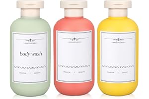 UMETASS 200ml Reiseflaschen zum befüllen, Auslaufsicher Reisezeitset, reisegroß Shampoo Behälter mit Flip-Top Deckel, Leere Reiseflaschen (Grün-Orange-Gelb, 3 Stück)