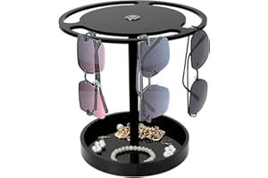 JABNOW Ruotabile a 360 Gradi Espositore Occhiali da Sole, Porta Occhiali da Tavolo in Acrilico, Occhiali da Esposizione Creativi con Piedini in Gomma Antiscivolo, Occhiali da Esposizione Organizzatore