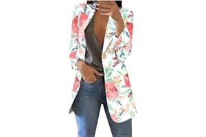 UXXNJFG Blazers Femme Chic et Élégant Fleurie Cintré sans Bouton Haut Pas Cher Marque Bureau Affaires Blazers Printemps Slim Fit Detente Blazer De Travail Blouson Jacket Vetement Femme