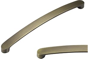 SYZOW Uchwyty do szafek kuchennych ze szczotkowanego antycznego mosiądzu, odległość pomiędzy środkami otworów 192 mm, zestaw 10 sztuk