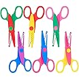 UCEC 6Pcs Kids Scissors for Crafting, Craft Scissors Decorative Edge, Zig Zag Cut, Pinking Shears, Childrens Shears for Creative Crafting, Great for Crafts, Scrapbooking, Kids Design, Assorted Colors