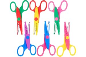 UCEC 6 Stück Bastelschere Kinder Set – Zickzackschere Kinder & Wellenschere – Kinderschere ab 2 Jahre, Sichere Bastelscheren für DIY Papierschneiden, Handwerk, Scrapbooking, Vorschule & Grundschule