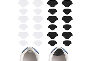 AURORAYER 12 Paar Fersenschutz für Schuhe, Zwei Größen Schuh Fersen Reparatur Patch Fersenpolster Sneaker Selbstklebende Schuh Innen Ferse Reparieren für Leder- oder Sportschuhe(schwarz, weiß)