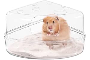 BUCATSTATE Hamster Sand Bath Box - Caja de arena transparente Carrito de arena Baño de arena Cuarto de ducha y contenedor de excavación Versión de realce (grande, transparente)