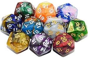 StarMall 10-Pack Two Color 20 Sided Dice D20 Polyhedral Dice Age 6+