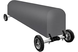 TOYMIS Swimming Pool Reel Cover, Pool Solar Blanket Reel Cover up to 16ft Wide, Heavy Duty Swimming Pool Reel Protective Cover Waterproof Oxford Cloth Pool Reel Cover Weather Protection (Gray)