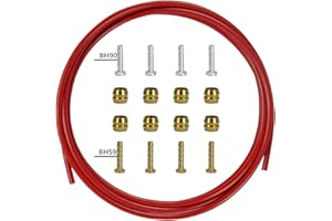 Kit De Mangueras De Freno Cysky Tubo De Aceite De Freno De Disco Hidráulico para Bicicleta 2500 Mm Kit De Mangueras De Freno De Disco Hidráulico para Bicicleta Shimano Bh59 Bh90 Bicicleta(Rojo)