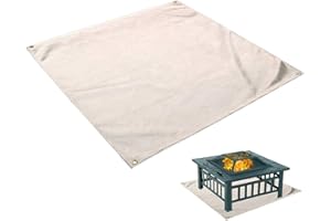 Hggzeg, tappetino per barbecue in vetro ignifugo, resistente al calore, protezione per terra, terrazza, terrazza, prato, esterno o campeggio (piccolo dimensioni: 80 x 80 cm)