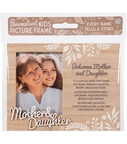 Bilderrahmen 'Mum And Daughter' Gravierter Holzrahmen Mit Spruch, Geschenk Für Muttertag Oder Geburtstag - Persönlich & Herzlich