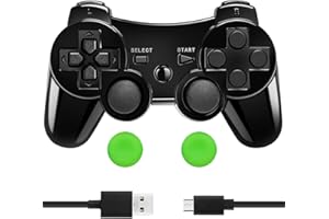 Vivideox Manette P3 Manette sans Fil pour P3, Manette de Jeu à Double Choc Manette de Jeu Bluetooth 6 Axes avec câble de Charge pour Manette P3, Noir