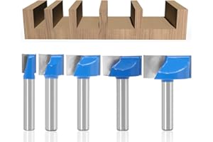 APLUS Juego de fresas para limpieza de suelos, 5 unidades, 8 mm, fresa de vástago, herramienta de carpintería, 10/16/22/25/32 mm
