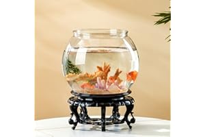 CICIXIXI Boccia Pesci in PVC a Forma di Sfera, Pianta Vaso Ciotola Acquario Decori con fondo per acquario con supporto,ideale per fiori o come bicchiere da pesce, 20 cm
