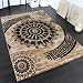 Produktbild Teppich Klassisch Gemustert Kreis Ornamente in Braun Beige Schwarz Meliert, Grösse:240x340 cm