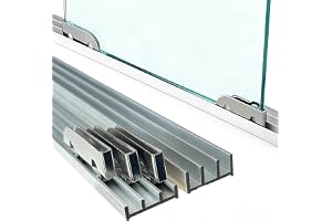 Heavy Duty Aluminum Triple Sliding Door Track, hardware Kit for 3 Glass/Closet Doors, Display Cabinets & Screen Doors, Fits 3
