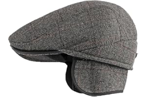 YAMEE Boinas Hombre Invierno con Orejera Plegable A Prueba de Viento,Gorras de Hombre Clásica,Gorra Plana Hombre Cálida,Gorro Invierno Hombre Vintage,Sombreros Boinas Flat Cap para Hombre