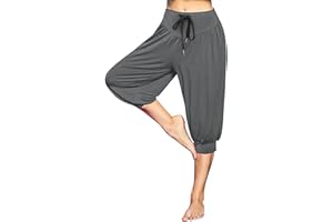 Terecey Spodnie do jogi dla kobiet bawełniane miękkie modalne spodnie dresowe z kieszeniami na co dzień harem spodnie wypoczynkowe sportowe spodnie dresowe ze sznurkiem