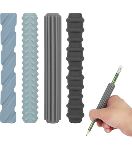 Impugnature Per Matite In Silicone Testurizzato – Set Da 4, Strumenti Sensoriali Per Scrittura E Disegno, Ideali Per Bambini E Adulti In Classe O Ufficio