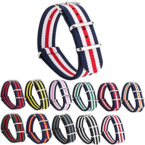 Gemony NATO Strap Prima balístico Nylon Correa de Reloj (18mm,20mm,22mm) WB-22118