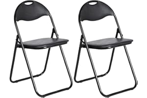 ‎LUXNOOK LuxNook Metall Klappstuhl, 150kg belastbar, 2er-Set mit PVC-Polsterung und Rückenlehne. Bequemer Klappstuhl für Gäste, Küche, Camping