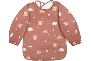 Kindsgard Ärmellätzchen Baby aus 100% recyceltem Polyester – wasserdicht, BPA & PVC-frei, leicht zu reinigen, mit langen Ärmeln & Auffangtasche – ab 6 Monaten