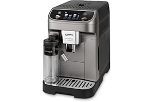 De'Longhi Magnifica Plus ECAM320.70.SB, Machine à Café Automatisée avec LatteCrema Chaud pour Cappuccino, Écran Tactile Couleur Complet, Fonction Tirage Supplémentaire, Fonction x2, Noir Titane