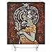 Produktbild Aawang Duschvorhang Polyester 3D Vorhang Waschbarer Badewannenvorhang Badezimmer Dekorative Retro, Ölgemälde, Charakter 180(H)*180(W) cm