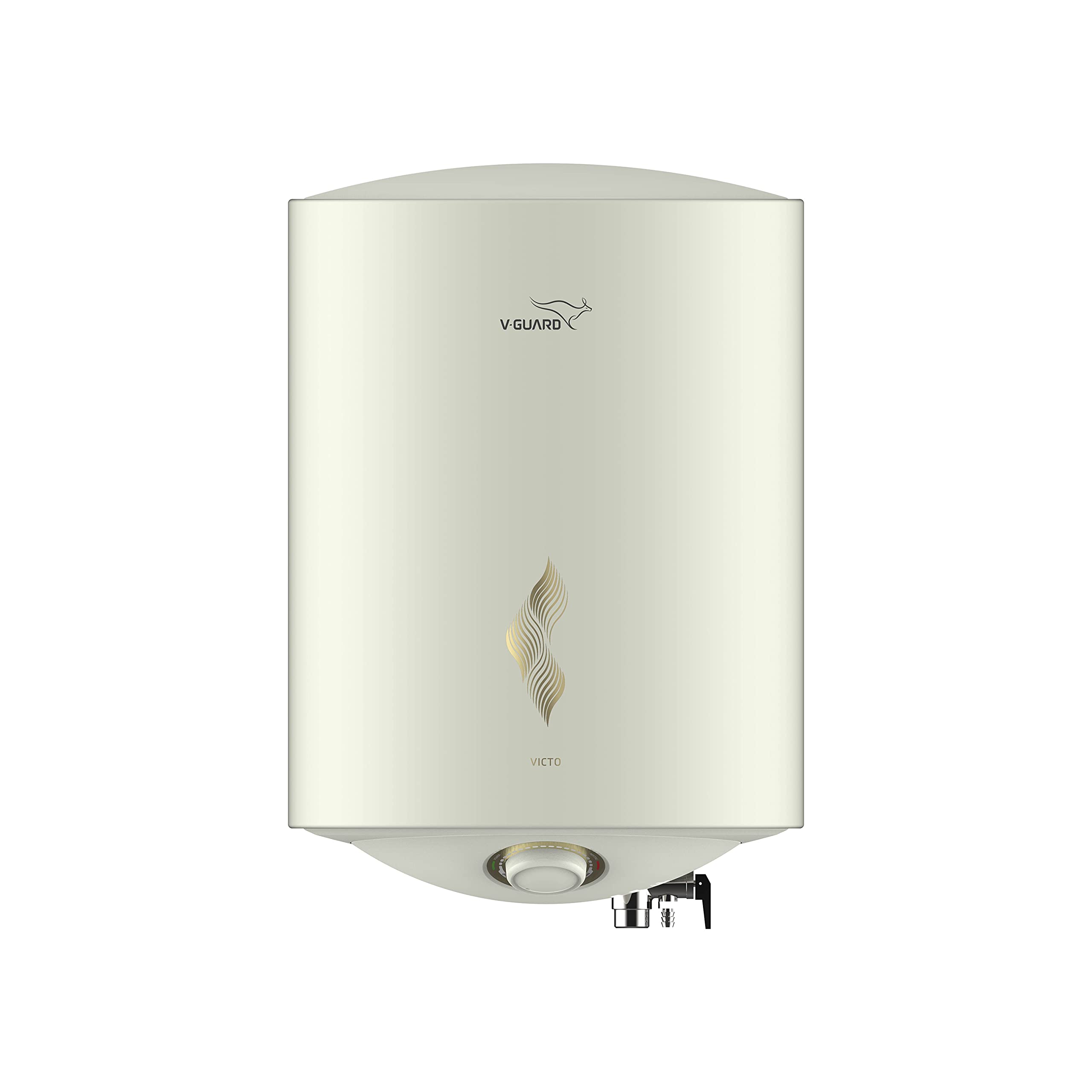 V-Guard Victo 15 Litre Water Heater with Free Installation & Free Connection Pipes (BEE 5 Star Rated), White (15 Litre)