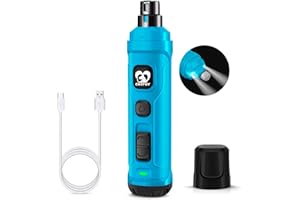 Casfuy Lima de Uñas Eléctrica para Perros con 2 Luces LED - Potente Cortador de uñas eléctrico para Mascotas de 2 velocidades Cuidado y alisado de Patas para Perros y Gatos de Todos los tamaños