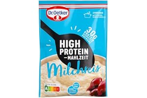 ‎DR. OETKER Dr. Oetker High Protein Mahlzeit – proteinreicher Milchreis als Hauptmahlzeit oder als Protein Snack 10er Pack (10 x 104g)
