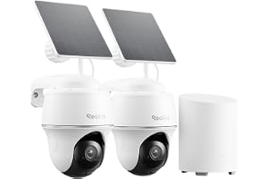 Reolink utomhusövervakningskamerasystem, 2 Argus PT Lite-kameror med solpaneler, 3MP, 360PTZ, trådlös batteridriven