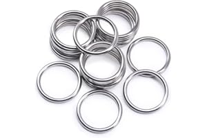 Jamsinmu Anello di metallo robusto ring multiuso per accessori artigianali fai-da-te, cinture e guinzagli per cani Silver 30mm