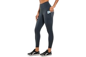 CRZ YOGA Damskie Termalne Fleece Podszewane Legginsy Wysokiej talii Ciepłe Zimowe Spodnie Jogi z kieszeniami do 28 Inches