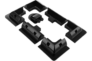 LDHHYH Solar Panel Mounting Bracket Kit, ABS Plastic Corner and Side Brackets with Cable Entry Box, Black Solar Mount System for Camper, RV, Boat, Roof Installation