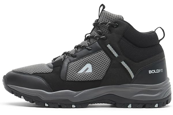 Boldfit Trekking Shoes for Man Outdoor Hiking Shoes for Man High Neck Footwear for Men Anti Skid Trekking Boots Water Repelle