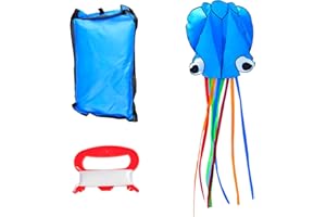 Luckious Blue Octopus Kite - Large Flying Kite for Kids and Adults - Durable Nylon,100 Meters String Included - Perfect for Beach,Park,and Outdoor Activities