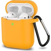 URUCHI AirPods 1/2. Nesil ile Uyumlu İnce ve Hafif Silikon Kılıf, Yumuşak Esnek Tasarım, Anahtarlıklı, Kablolu ve Kablosuz Şa