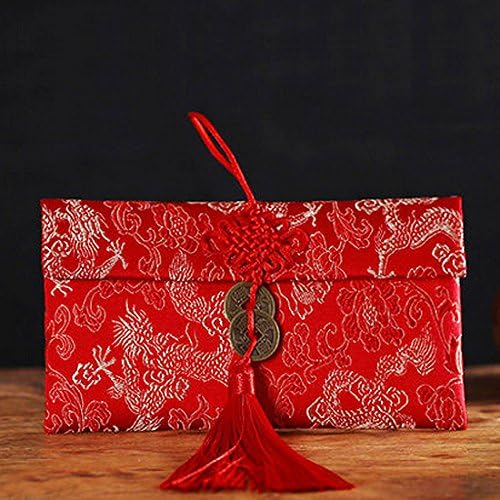 Chinese Traditional Culture Happy wedding Silk Satin Fabric Red Envelopes (E)