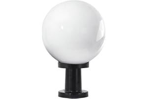 BEL AIR HOME - Zewnętrzny Nadmur Ambiente | 25 cm Kula z Poliwęglanu, Oświetlenie LED E-27 | Elegancki Czarny, Wytrzymałe Aluminium | Odporny na Warunki Atmosferyczne, Czarny, Poliwęglan