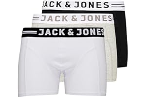 Jack & Jones Hombre Sense 3 Pack Contraste Cintura Stretch Boxer Scrots
