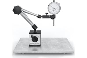 AccuGrapha Messuhr mit Zentralklemmung, 0-20mm Messtaster, 0,01 mm Messgenauigkeit, 176lbs/80 kg mit Magnetfuß, für Messuhr mit konventionellem Zifferblatt